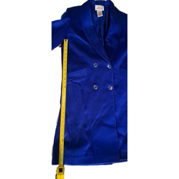 WORTHINGTON Double Breasted Wool Blend Trench Coat Size 6 Petite 6P  Cobalt Blue - Picture 4 of 6